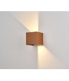 6W dimbar CUBIC PRO vegglampe - IP65, Corten, viderekobling, justerbar, firkantet, opp/ned, inne/ute, inkl. lyskilde