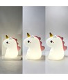 MOCHI Enhjørning nattlampe - Silikon, fargeskift + varmhvit, touch dimbar, IP20 innendørs