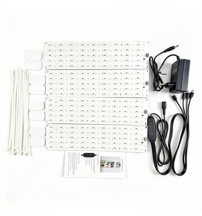 4 stk. plantelys 35W - Inkl. timer, fullspektrum, uten vifte, justerbar lysstyrke, IP20