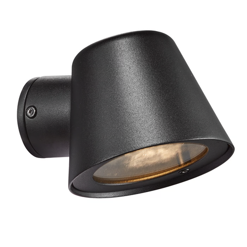 Norik GU10 vegglampe - IP54, sort, utendørs, uten lyskilde
