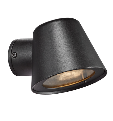 Norik GU10 vegglampe - IP54, sort, utendørs, uten lyskilde