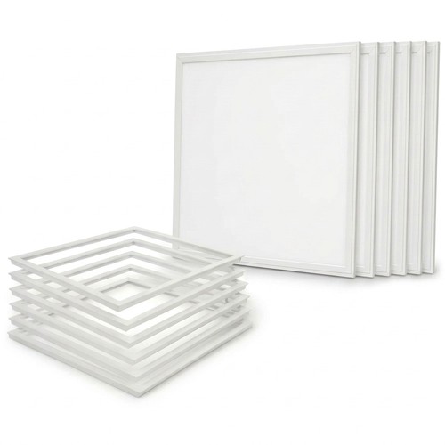 6x 60x60 Troldtekt panel + ramme med fjærer - Høyde: 9mm, Komplett sett, 36W