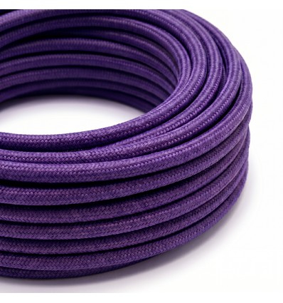 5m Stoffkabel 2x0,75 mm², tekstil - 230V, lilla
