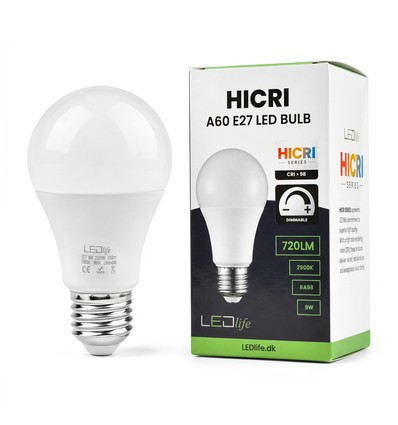E27 9W dimbar HiCri pære - RA98