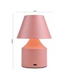 Oppladbar LED bordlampe - Rosa, touch dimbar, 3-i-1, IP20 innendørs