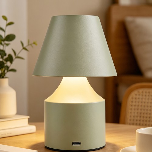 Oppladbar LED bordlampe - Grønn, touch dimbar, 3i1, IP20 innendørs
