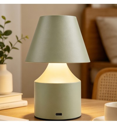 Oppladbar LED bordlampe - Grønn, touch dimbar, 3i1, IP20 innendørs