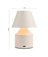 Oppladbar LED bordlampe - Krem, touch dimbar, 3-i-1, IP20 innendørs