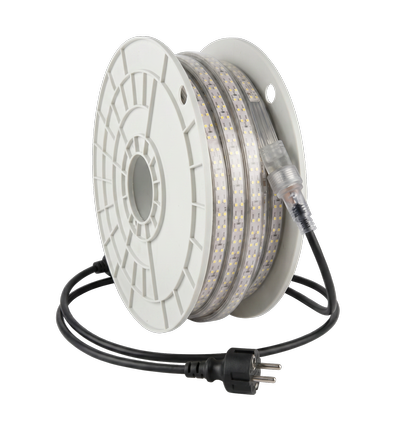50m LEDlife arbeidslys LED strip på trommel - 230V, IP68, 168 LED/m, 9W/m, 1200 lm/m