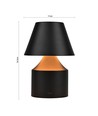 Oppladbar LED bordlampe - Sort, touch dimbar, 3-i-1, IP20 innendørs