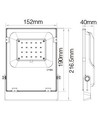 Mi•Light 20W LED Projektør RGB+CCT 1800Lm 2700k-6500k
