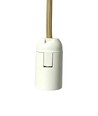 Lampeholder & takkopp, Designer - Tre og gull-look, 2m ledning