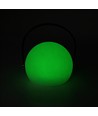 Oppladbar RGB LED bordlampe Ø13cm - Hvit, inkl. fjernkontroll, IP54 utendørs