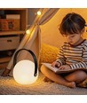 Oppladbar RGB LED bordlampe Ø13cm - Hvit, inkl. fjernkontroll, IP54 utendørs