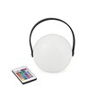 Oppladbar RGB LED bordlampe Ø13cm - Hvit, inkl. fjernkontroll, IP54 utendørs