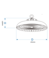 100W LED High Bay 180lm/w - Justerbar watt, IP65, Lifud driver, 0-10V dimbar, 5 års garanti