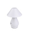 Oppladbar LED bordlampe - Hvit, Ø16cm, 21,5cm høy, touch dimbar, 3i1, IP20 innendørs