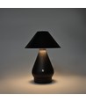 Oppladbar LED bordlampe - Sort, Ø16cm, 21,5cm høy, touch dimbar, 3i1, IP20 innendørs