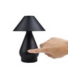 Oppladbar LED bordlampe - Sort, Ø16cm, 21,5cm høy, touch dimbar, 3i1, IP20 innendørs