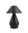 Oppladbar LED bordlampe - Sort, Ø16cm, 21,5cm høy, touch dimbar, 3i1, IP20 innendørs