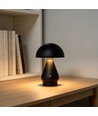 Oppladbar LED bordlampe - Sort, Ø15cm, 22cm høy, touch dimbar, 3-i-1, IP20 innendørs