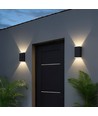 Solcelle vegglampe, 2-trinns lysstyrke - Varmhvit, 16x10cm, 3,7cm dyp, IP44 utendørs