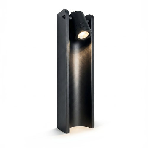 Sort justerbar hagelampe - 7,5W, 40 cm, IP65 utendørs, inkl. lyskilde