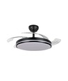 60W LED taklampe med vifte - CCT, sort, inkl. fjernkontroll