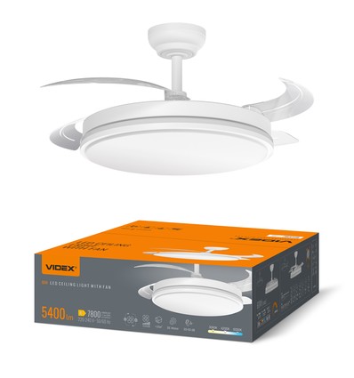 60W LED taklampe med vifte - CCT, hvit, inkl. fjernkontroll