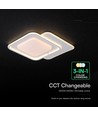 V-Tac 60W LED taklampe - CCT 3-i-1, dimbar, hvit, inkl. fjernkontroll