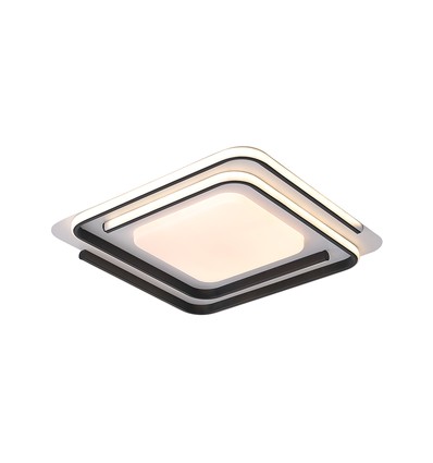 60W LED design taklampe - CCT 3-i-1, dimbar med fjernkontroll, hvit/sort kant