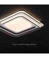 60W LED design taklampe - CCT 3-i-1, dimbar med fjernkontroll, hvit/sort kant