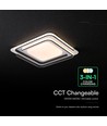 60W LED design taklampe - CCT 3-i-1, dimbar med fjernkontroll, hvit/sort kant