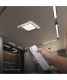 60W LED design taklampe - CCT 3-i-1, dimbar med fjernkontroll, hvit/sort kant