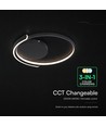 V-Tac 70W LED taklampe dimbar - CCT 3-i-1, sort, inkl. fjernkontroll, Ø50cm
