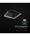 V-Tac 70W LED dekorativ taklampe - CCT 3-i-1, dimbar, sort, inkl. fjernkontroll