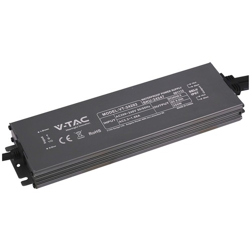 200W / 24V DC strømforsyning til LED-strips - 8.25A, IP67 vanntett