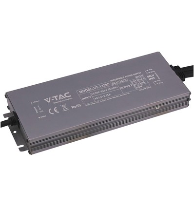 300W / 24V DC strømforsyning til LED-strips - 12.5A, IP67 vanntett