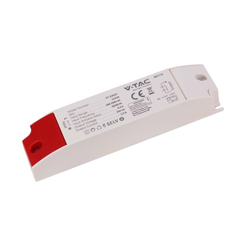 36W / 24V DC strømforsyning til LED-strips - 1.5A, IP44 våtrom