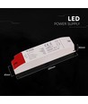 60W / 24V DC strømforsyning til LED-strips - 2.5A, IP44, plasthus