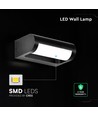 V-Tac 10W LED vegglampe - Sort, IP65, Cree chip, 3000K, 6 års garanti