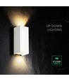 10W LED vegglampe - 3-i-1 CCT, IP65, hvit, opp/ned lys