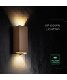 10W LED vegglampe - 3-i-1 CCT, Cortenfarget stål, IP65, opp/ned lys