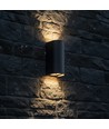 10W LED vegglampe - 3-i-1 CCT, IP65, sort, opp/ned lys
