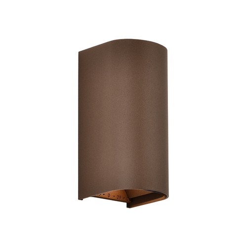10W LED vegglampe 3-i-1 - Cortenfarget finish, IP65, opp/ned-lys, inkl. lyskilde