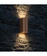 10W LED vegglampe 3-i-1 - Cortenfarget finish, IP65, opp/ned-lys, inkl. lyskilde