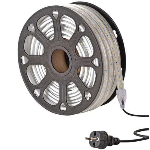 50m arbeidslys LED-strip - 230V, IP65, 1500 lm/m, 12W/m, 4000K, Byggeplassbelysning