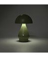 Oppladbar LED bordlampe - Grønn, Ø15cm, 22cm høy, touch dimbar, 3i1, IP20 innendørs
