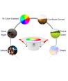 6 stk. RGB+CCT Smart Home downlight - 5W LED, Bluetooth, fjernkontroll, virker med Google Home og Alexa
