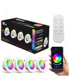 4 stk. RGB+CCT Smart Home downlight - 5W LED, Bluetooth, fjernkontroll